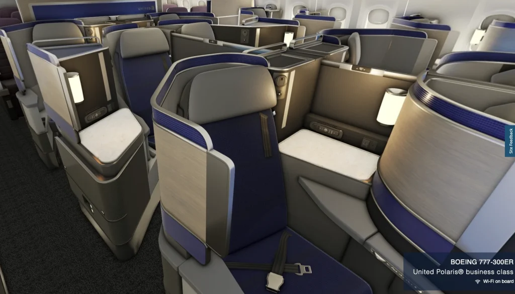 United Airlines business class Polaris seat is an ok product.