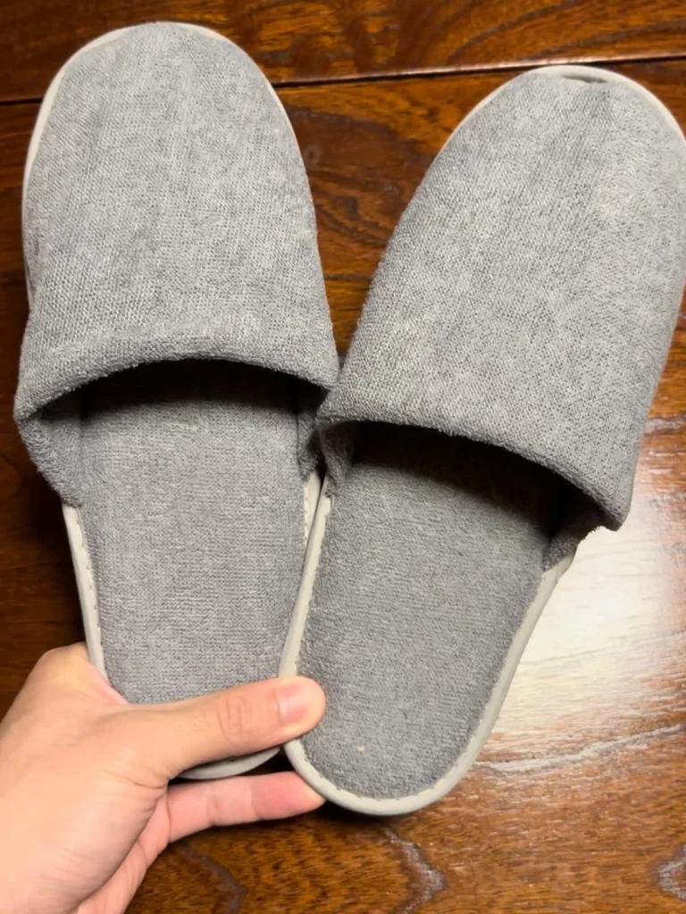 Passengers in Japan Airlines first class receive complimentary slippers