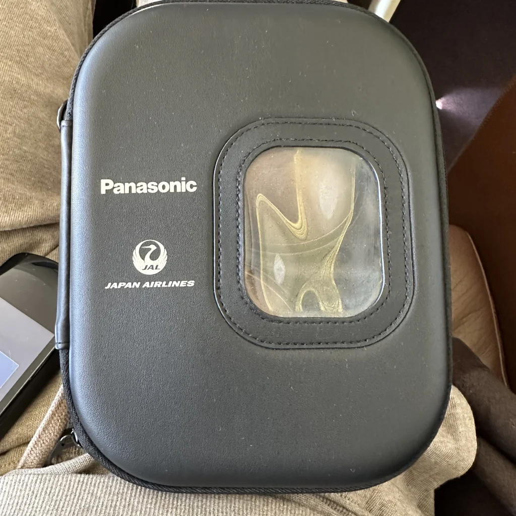 Panasonic Noise canceling headphones are provided in Japan Airlines first class