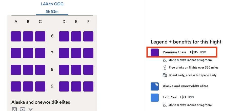 Purchasing an Alaska Airlines Premium Class seat will trigger the Amex airline fee credit