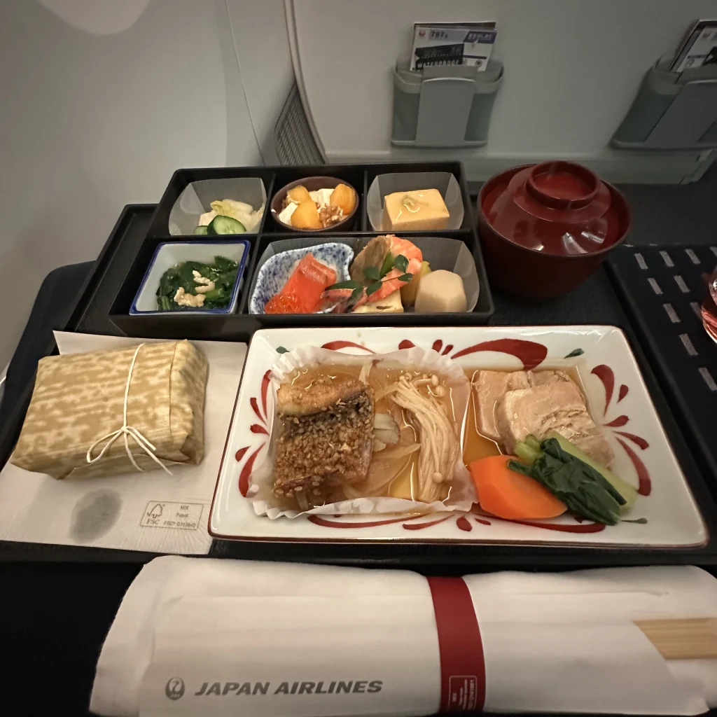 Japan Airlines Japanese style meal in business class is excellent