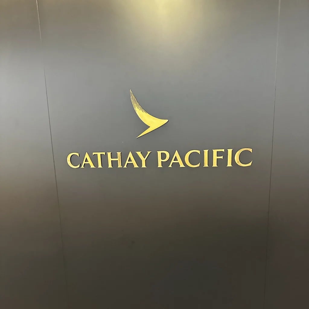 Cathay Pacific Logo Near Lounge Entrance