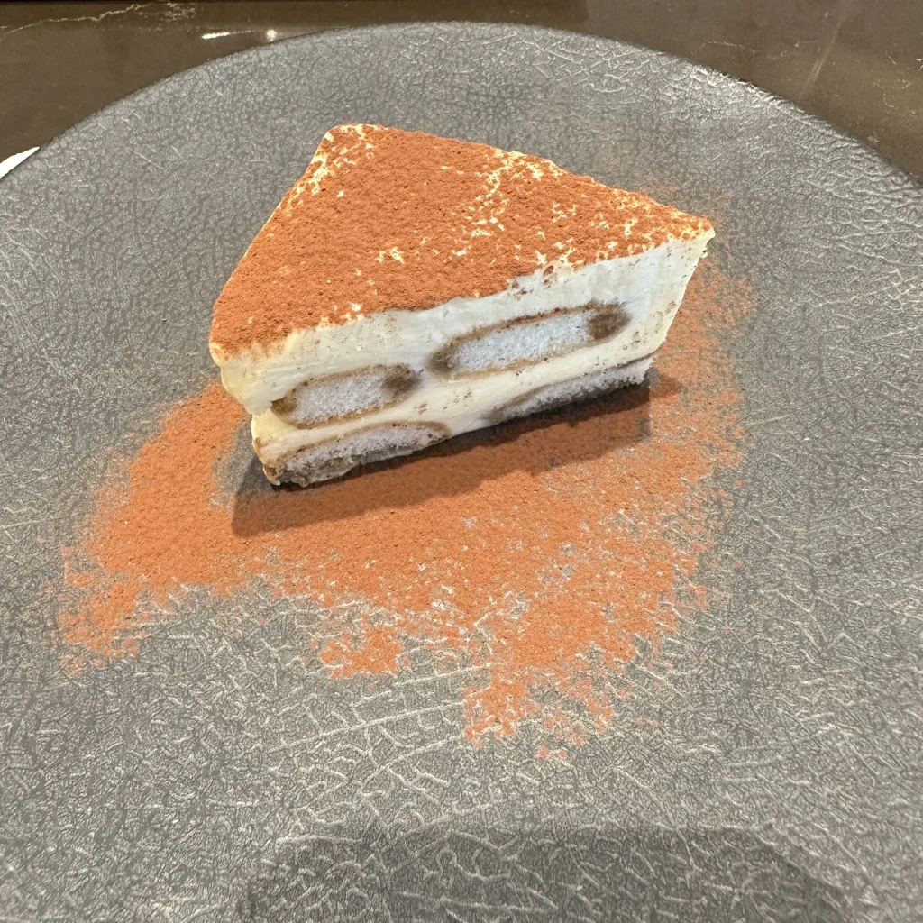 You can order tiramisu in the Japan Airlines First Class Lounge