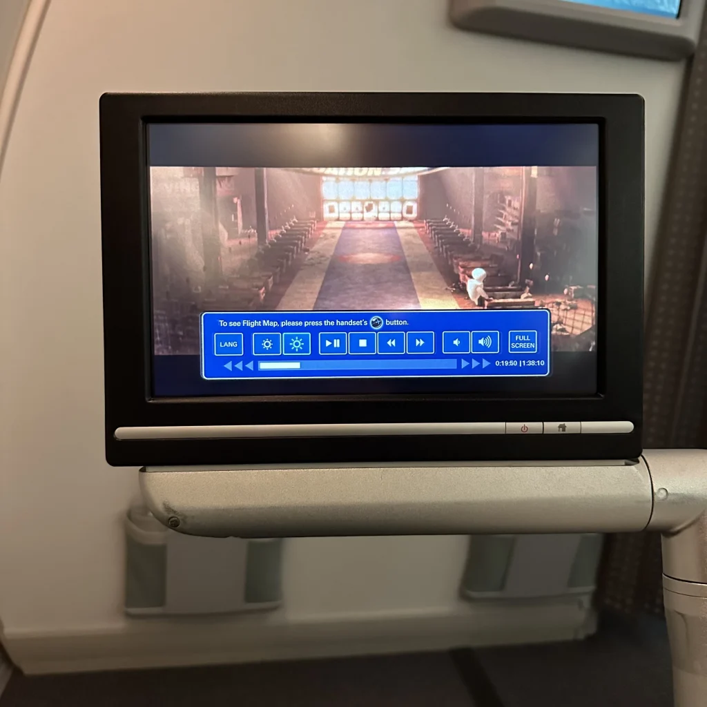 The in flight entertainment system for Japan Airlines is outdated