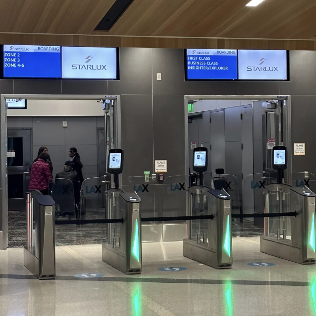 Starlux business class from Los Angeles to Taipei uses Gate 202 at LAX for departure