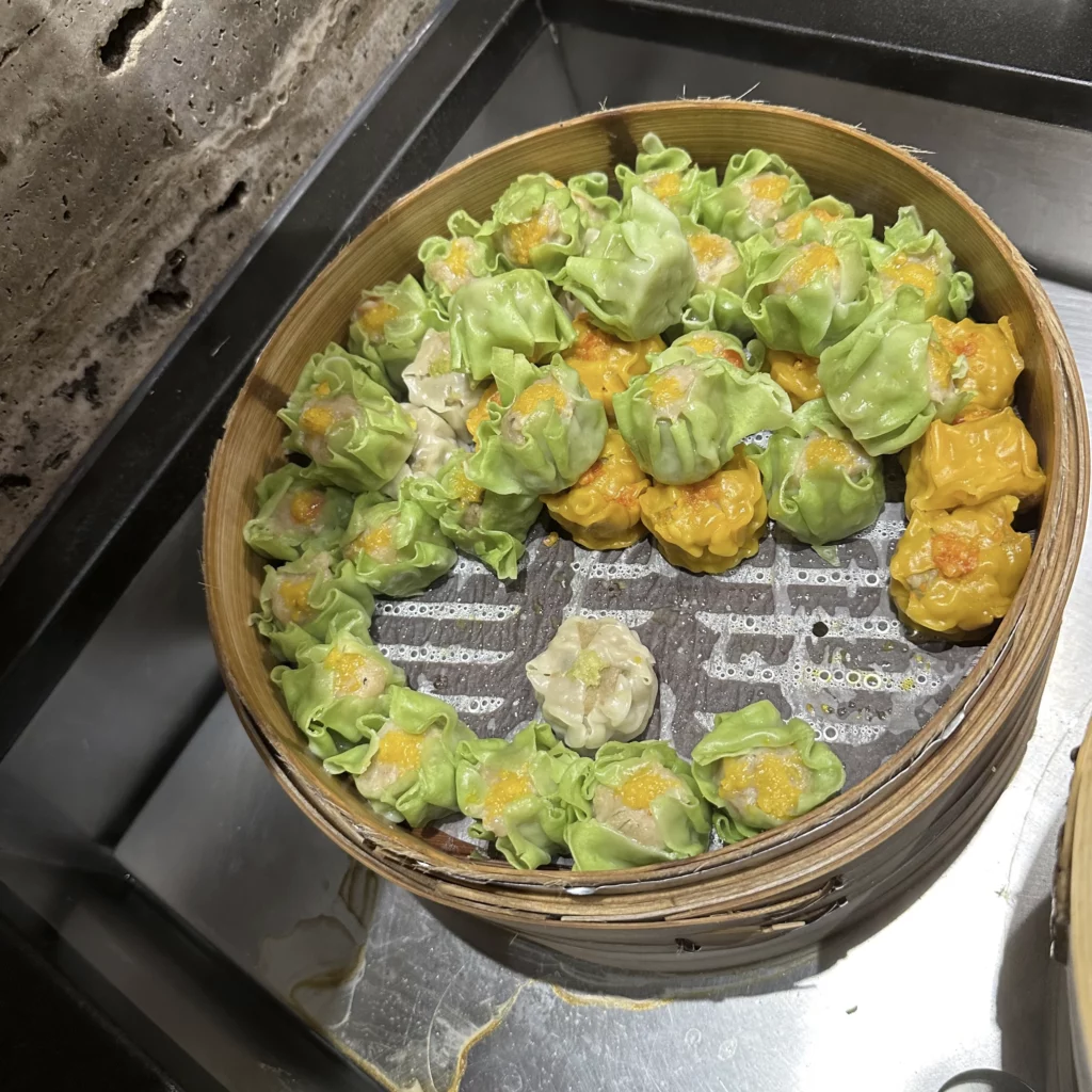 The China Airlines VIP Lounge in Terminal 1 of Taoyuan International Airport serves siu mai
