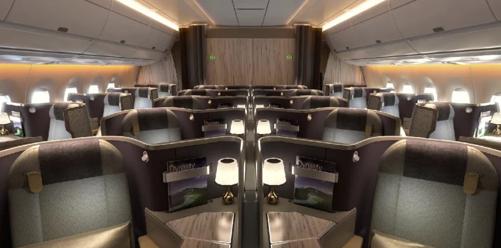 China Airlines A350-900 has a beautiful business class cabin