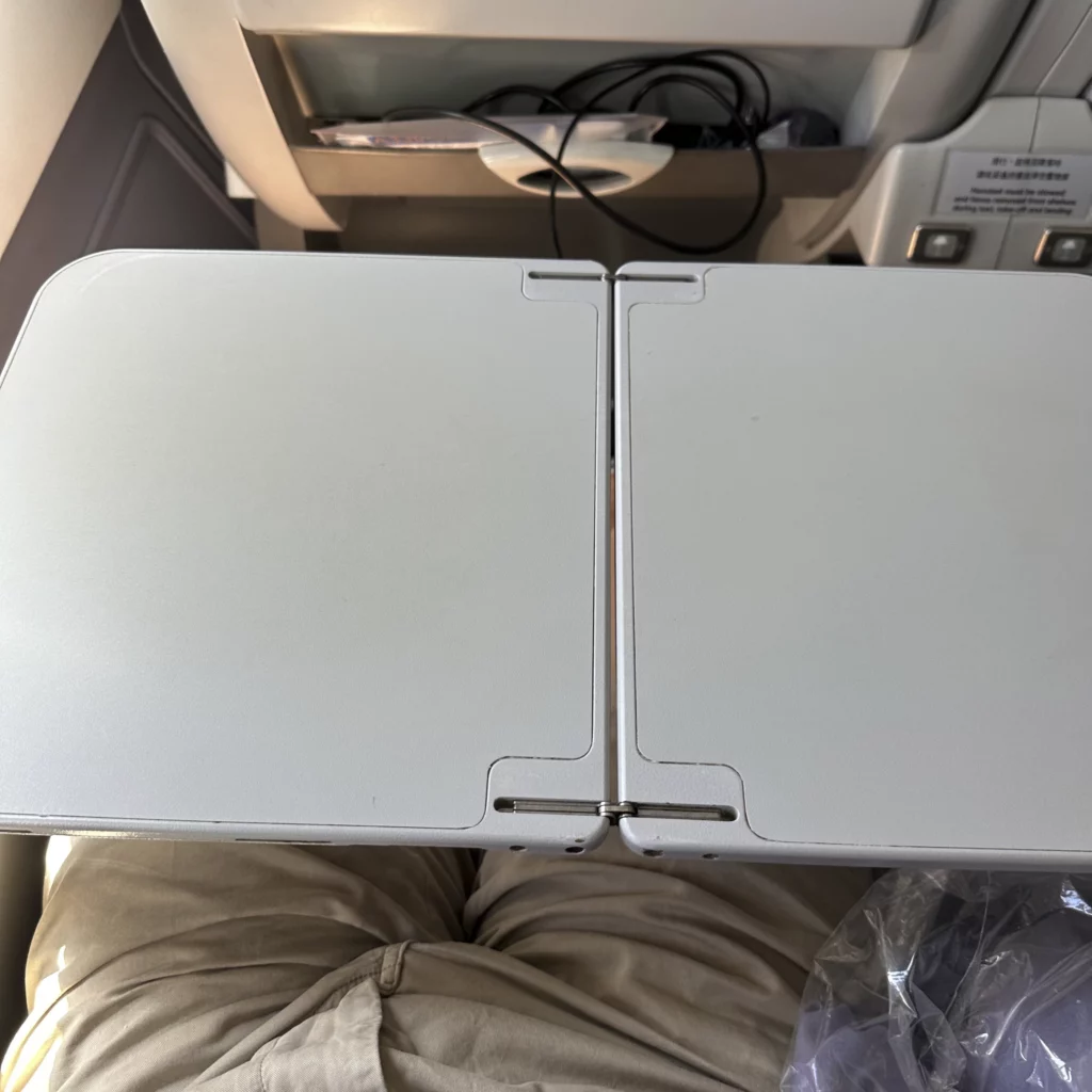 China Airlines A330-300 Business Class seats come with a foldable tray table