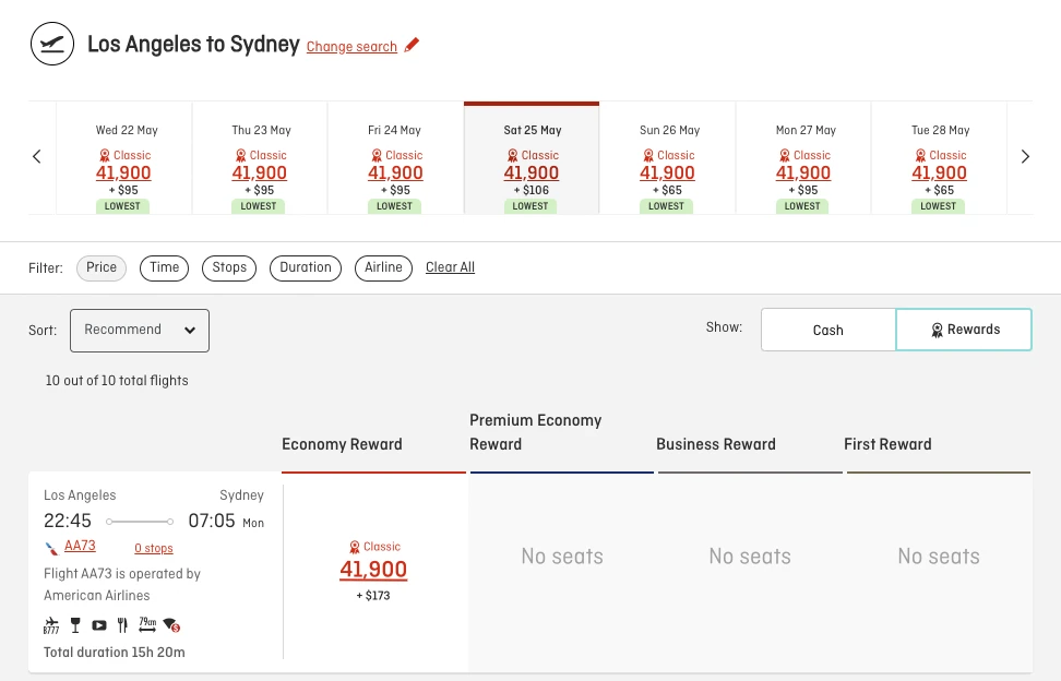 How To View The Qantas Award Calendar Search