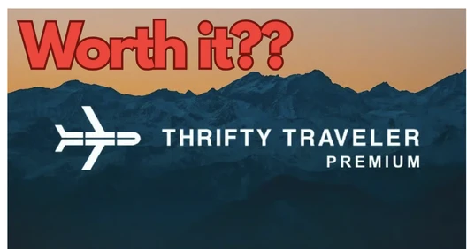 Thrifty Traveler Premium flight deal alert showing a business class award fare